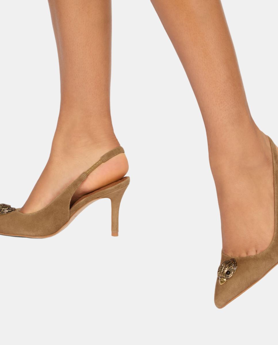 Zapato slingback de mujer en piel marrón claro con puntera afilada - Kurt Geiger - Marrón claro Marrón claro-6