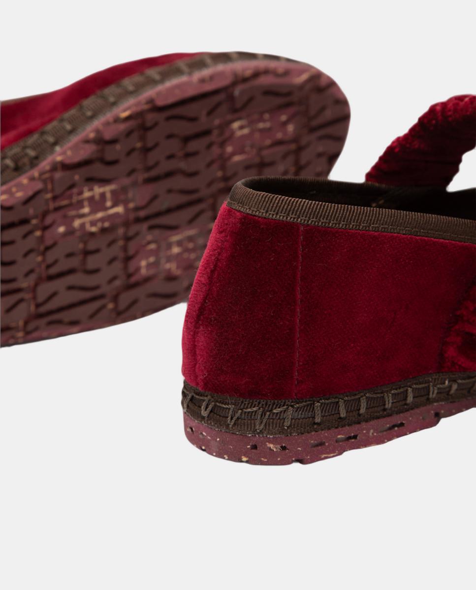 Sapatos de Presilha Mafalda em Veludo Bordeaux-3