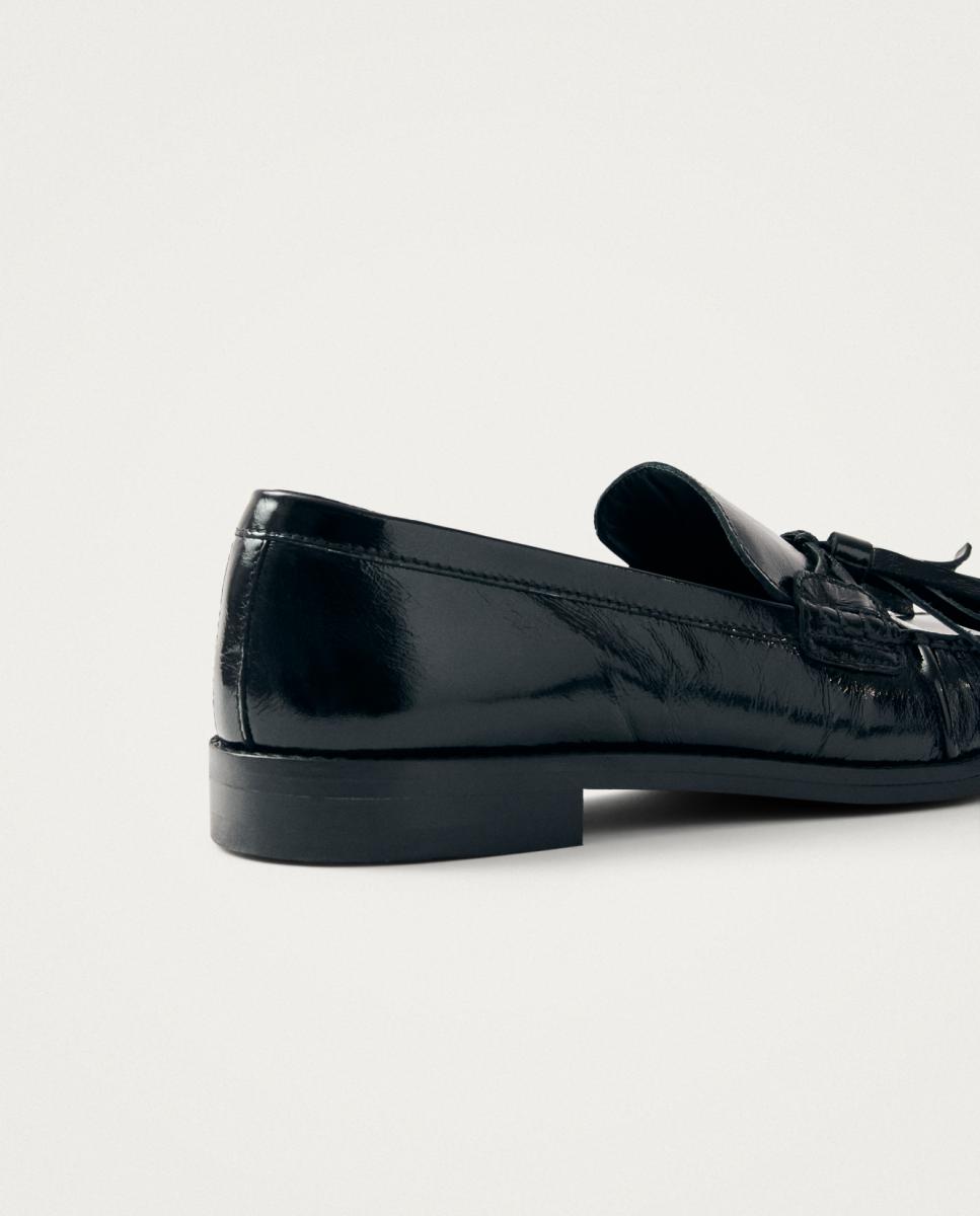 Marietta Onix Mocassins de Couro - Preto Preto-4