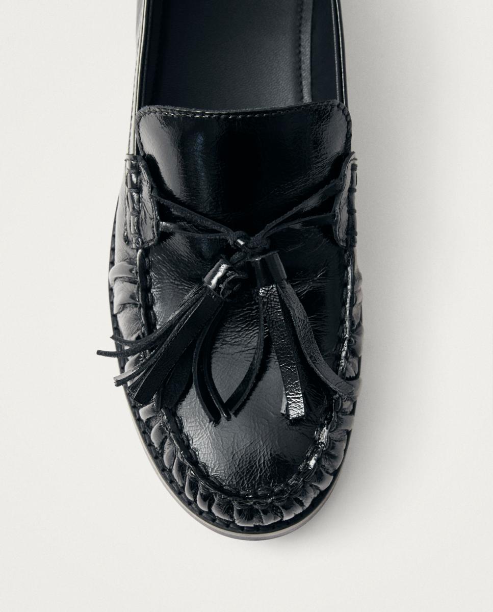 Marietta Onix Mocassins de Couro - Preto Preto-5