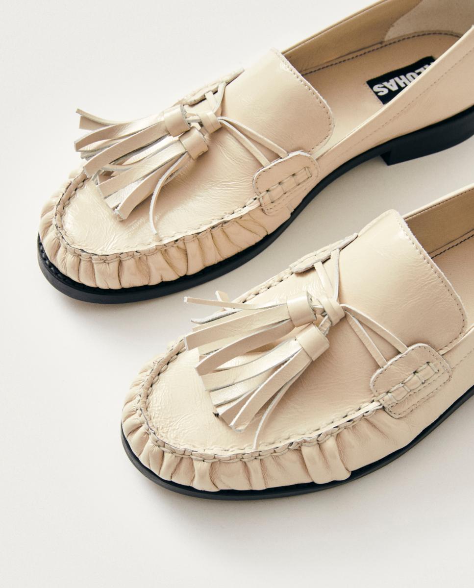 Marietta Onix Mocassins de Couro - Creme Natural-5