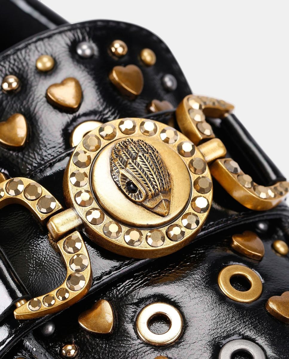 Mocassins Masion Stud em Pele com Tachas Preto-5