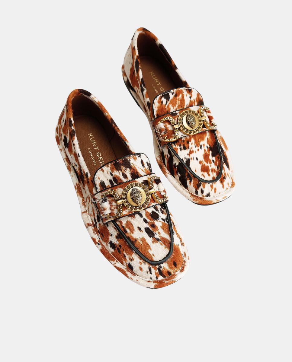 Mocassins Mansion Soft em Pele Estampada Castanho-claro-2