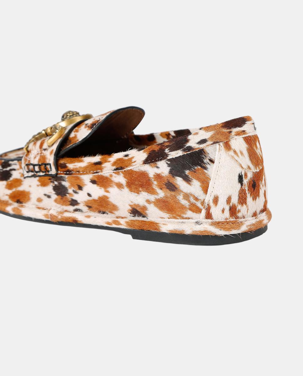 Mocassins Mansion Soft em Pele Estampada Castanho-claro-3