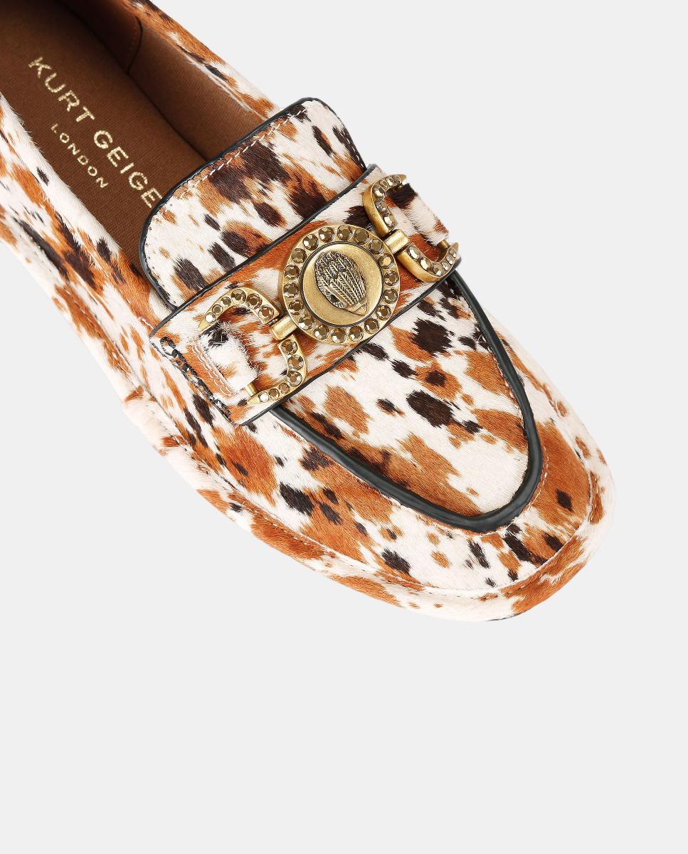 Mocassins Mansion Soft em Pele Estampada Castanho-claro-4