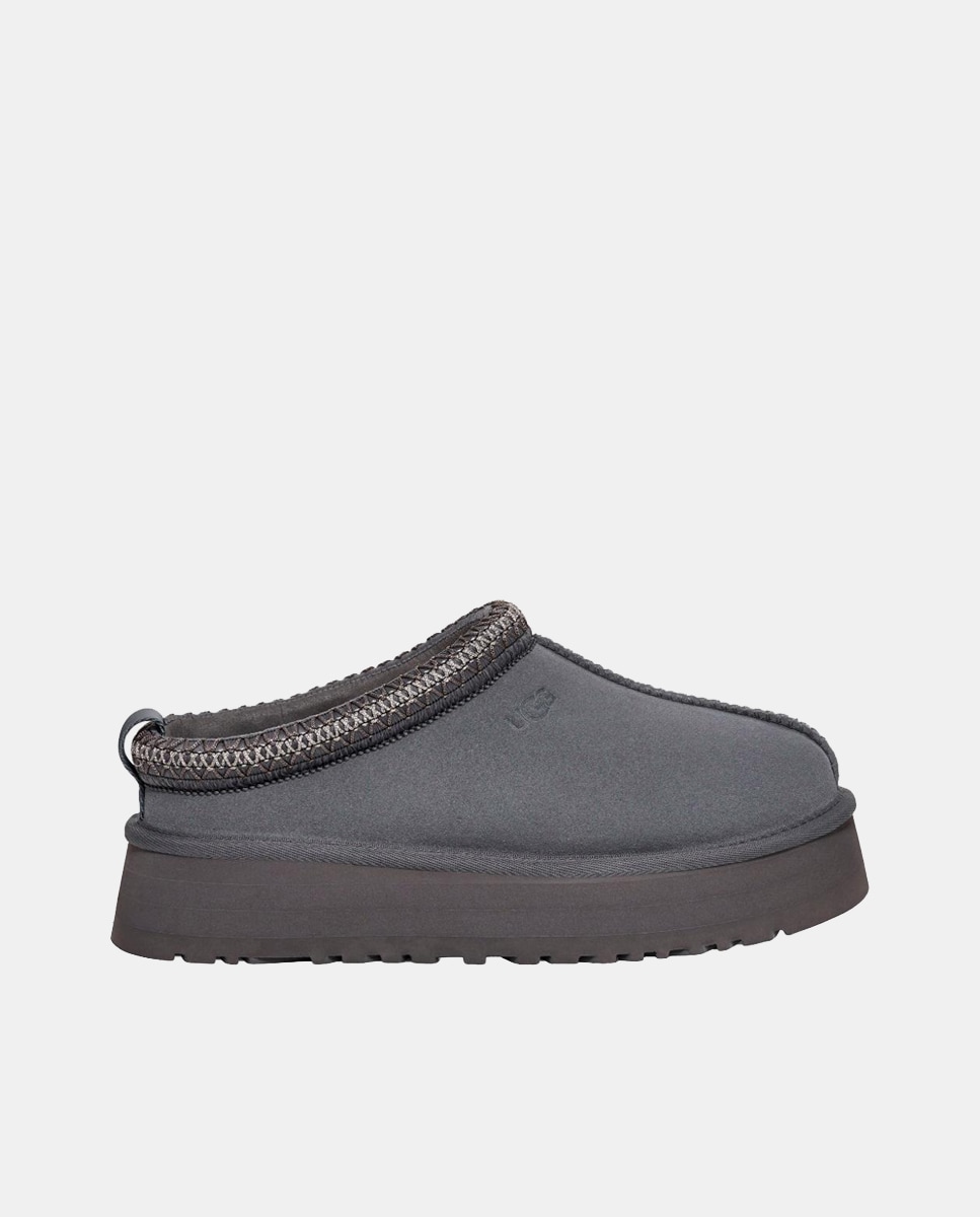 Mules Tazz II em Pele e Forrados com Pelo Cinzento-1