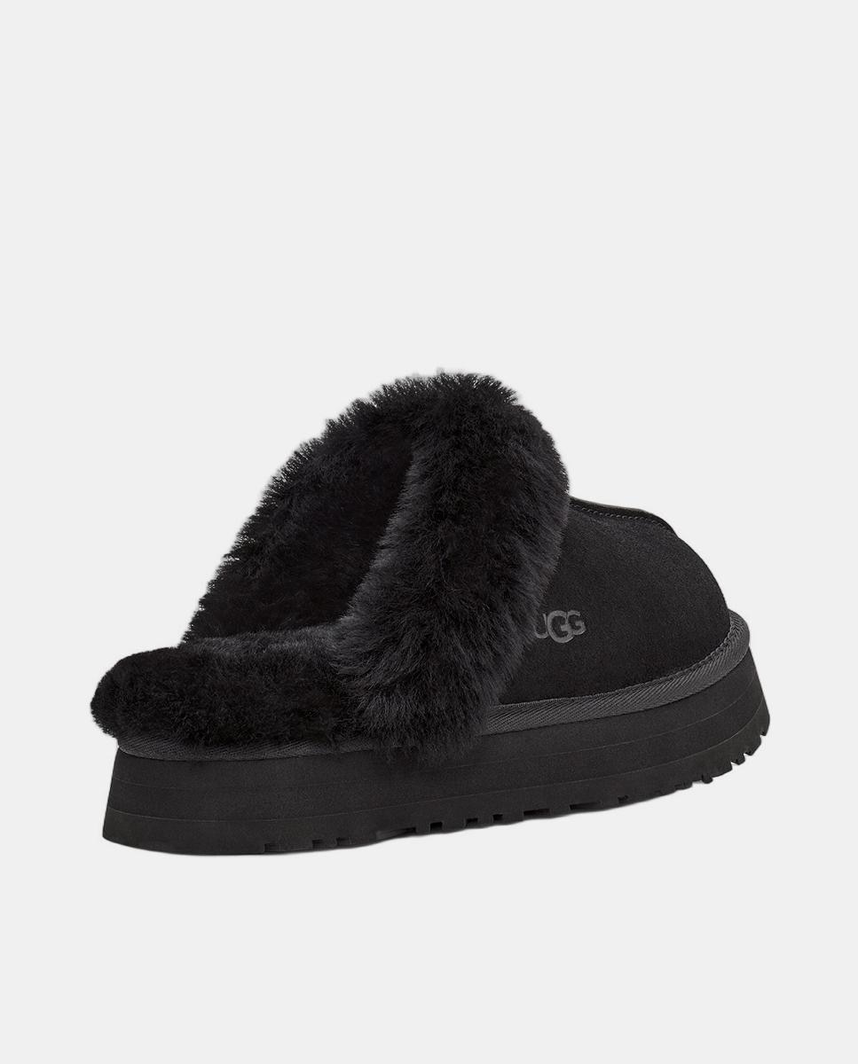 Mules Disquette em Pele e Pelo Exterior Preto-3