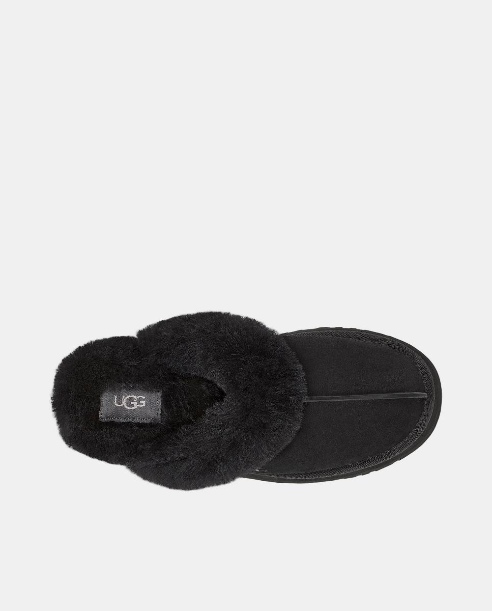 Mules Disquette em Pele e Pelo Exterior Preto-4