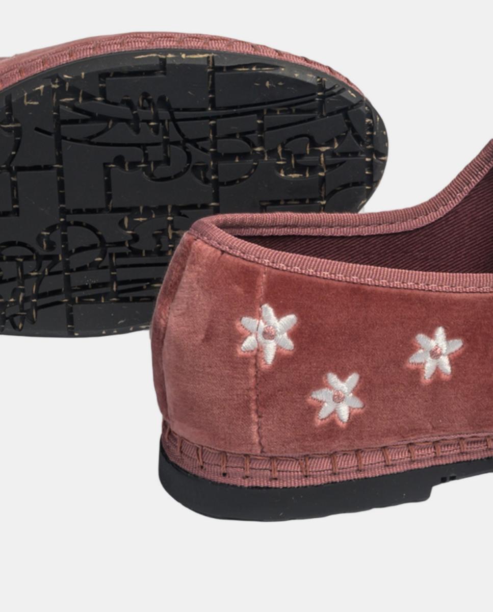 Sapatos de Presilha em Veludo Rosa-3