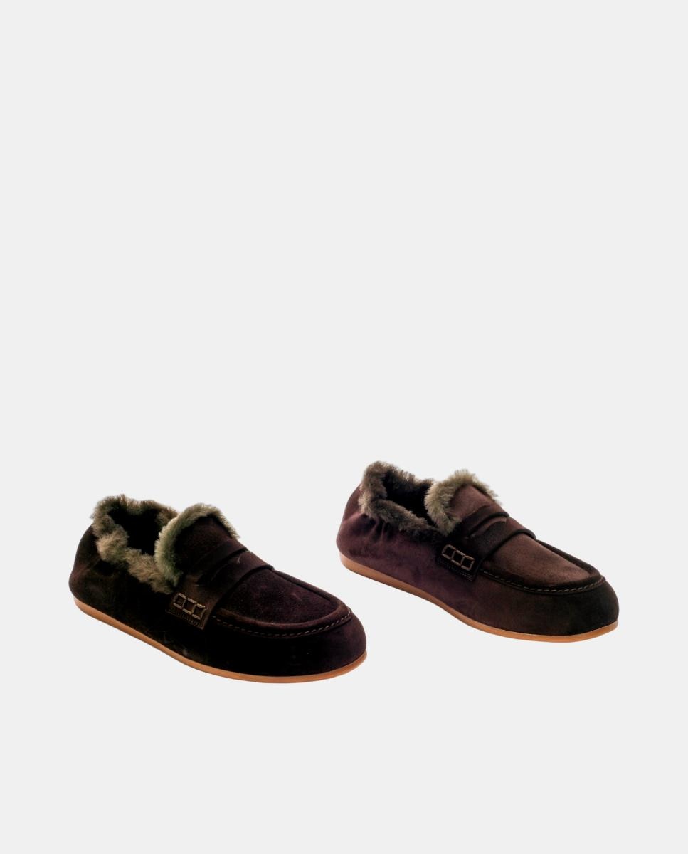 Mocasin mujer Lina en piel y mouton - Pons Quintana - Marrón oscuro Marrón oscuro-2