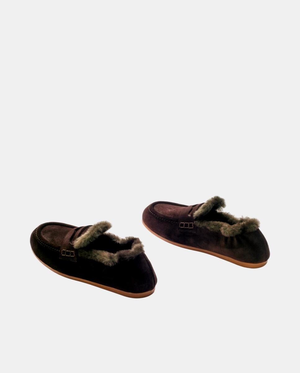 Mocasin mujer Lina en piel y mouton - Pons Quintana - Marrón oscuro Marrón oscuro-3