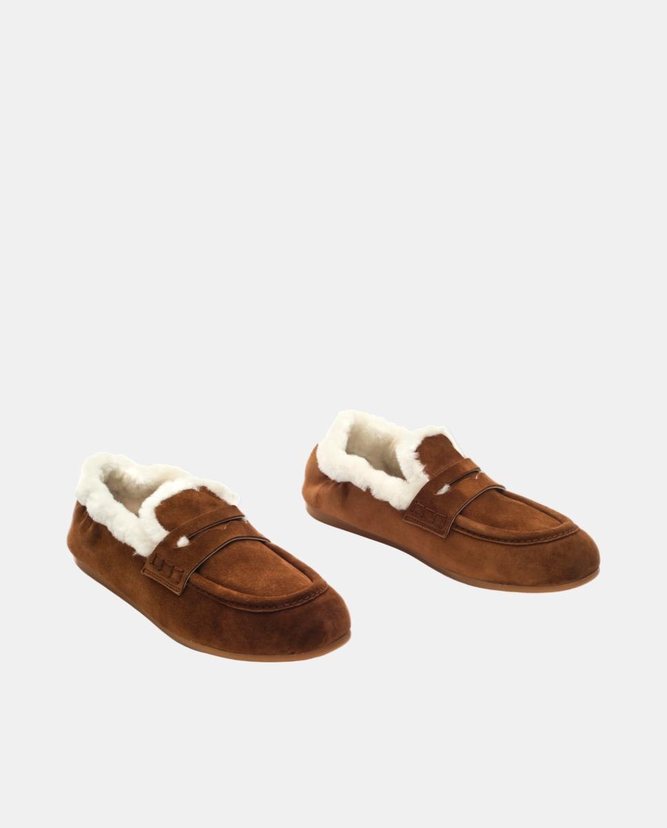 Mocasin mujer Lina en piel y mouton - Pons Quintana - Marrón claro Marrón claro-2