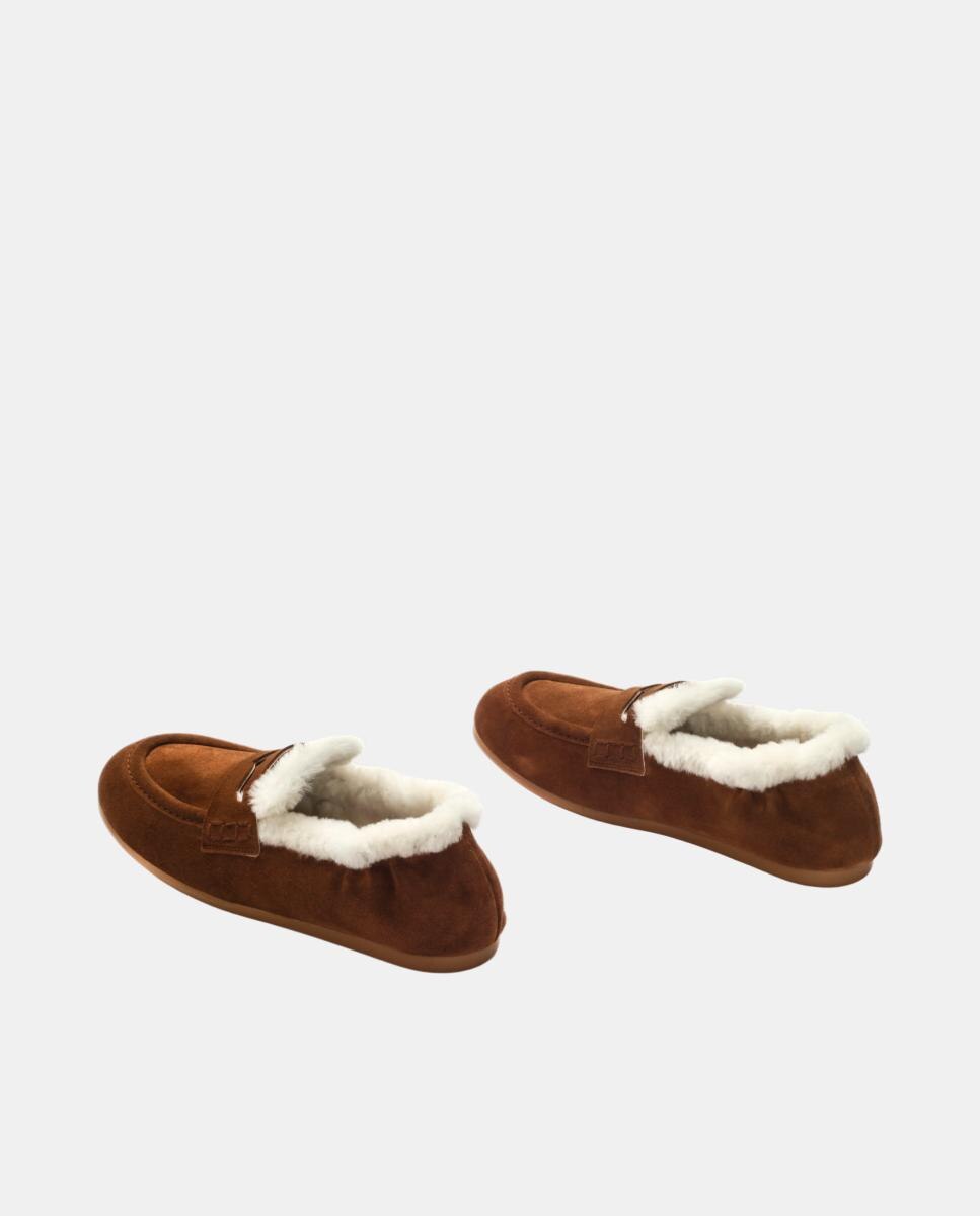 Mocasin mujer Lina en piel y mouton - Pons Quintana - Marrón claro Marrón claro-3