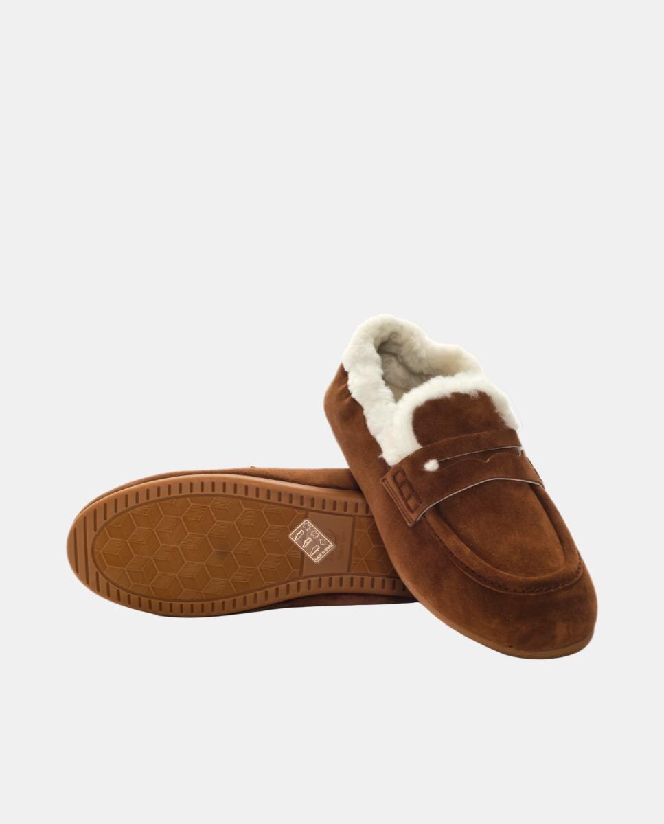 Mocasin mujer Lina en piel y mouton - Pons Quintana - Marrón claro Marrón claro-4