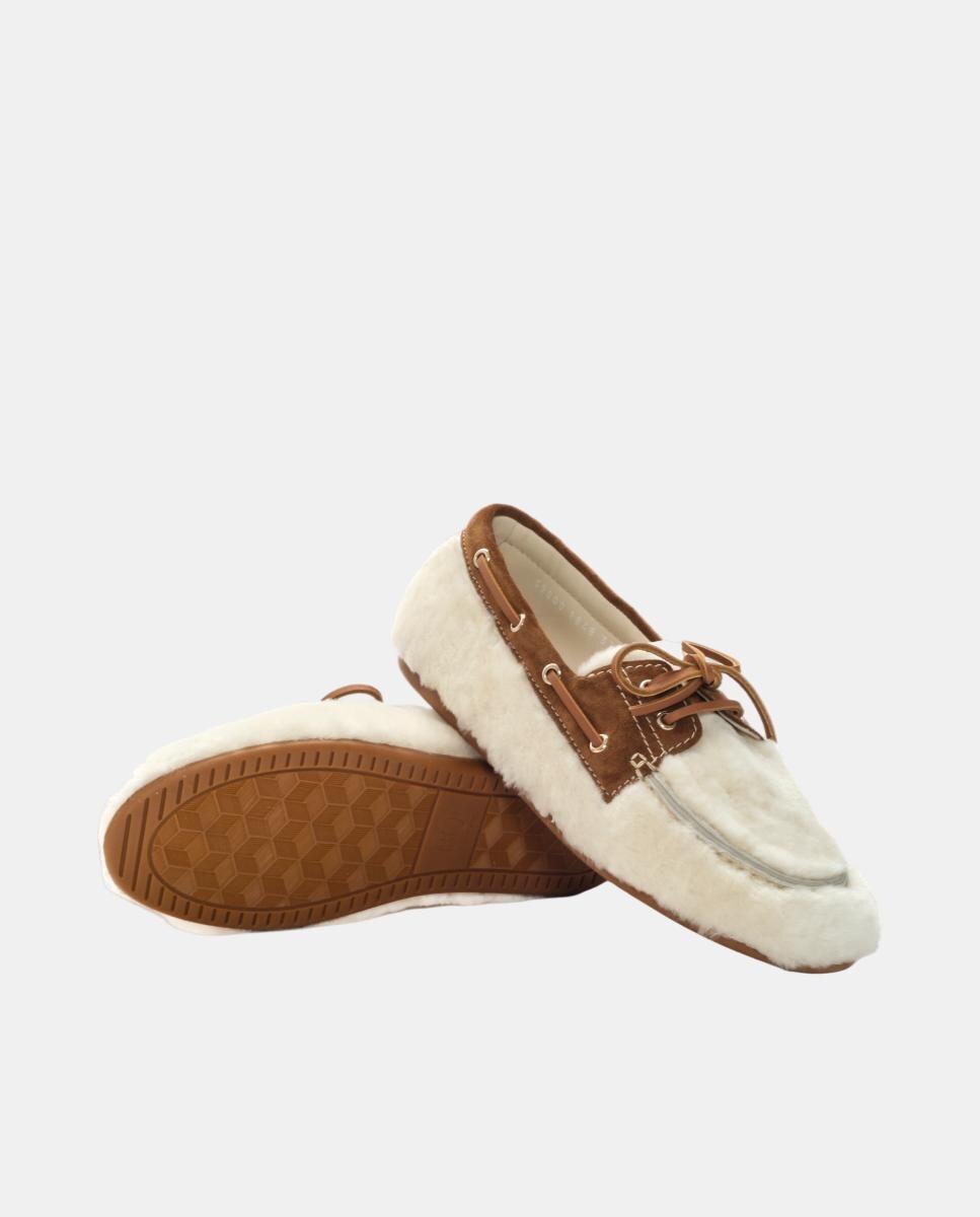 Mocasin mujer Lina en piel y mouton - Pons Quintana - Marrón claro Marrón claro-4