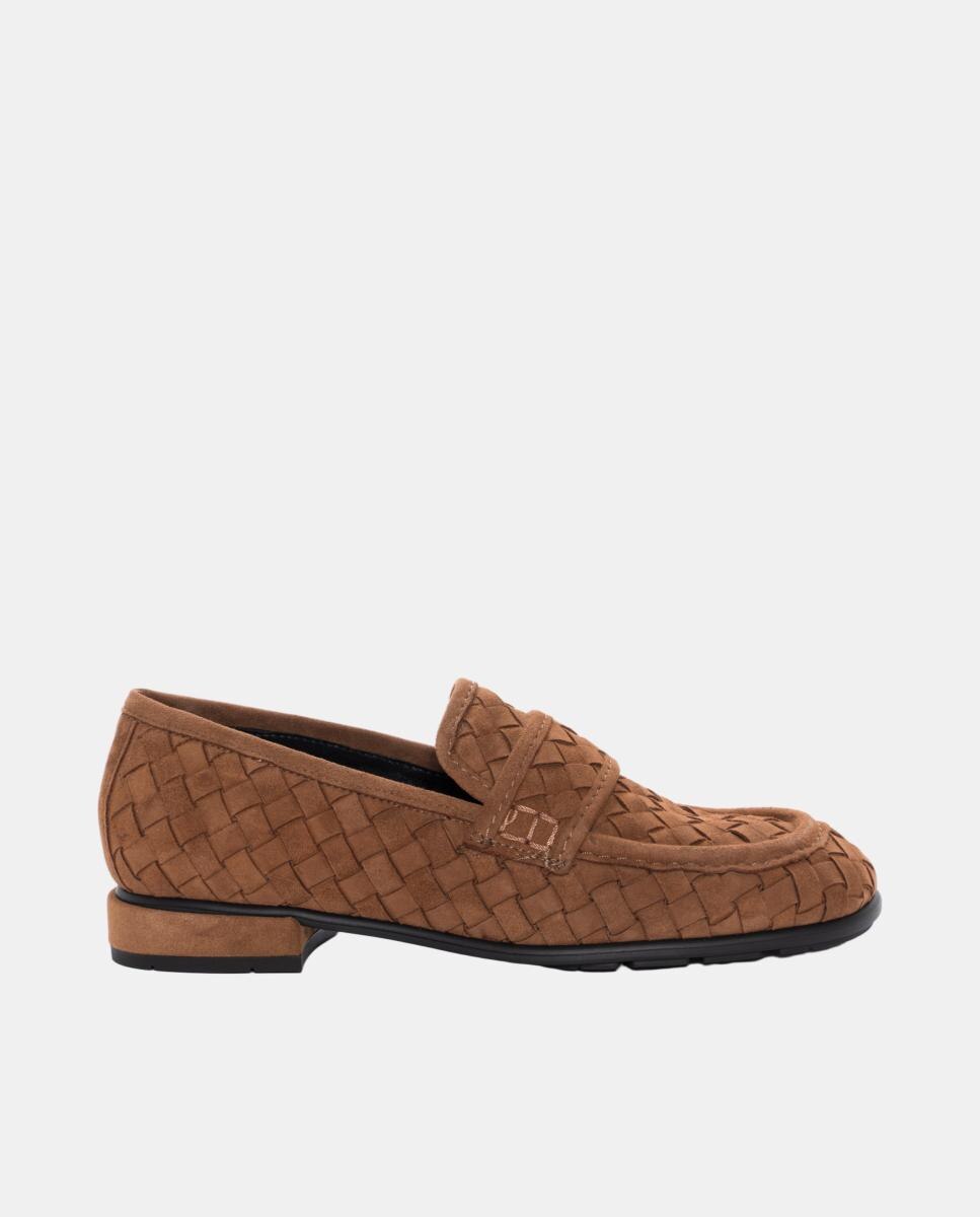 Imagen 0 de Mocasin mujer Molly en piel trenzada Marrón claro