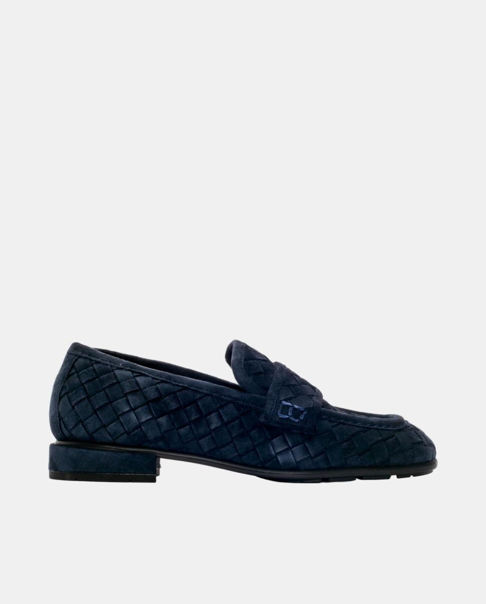 Imagen 0 de Mocasin mujer Molly en piel trenzada Azul marino