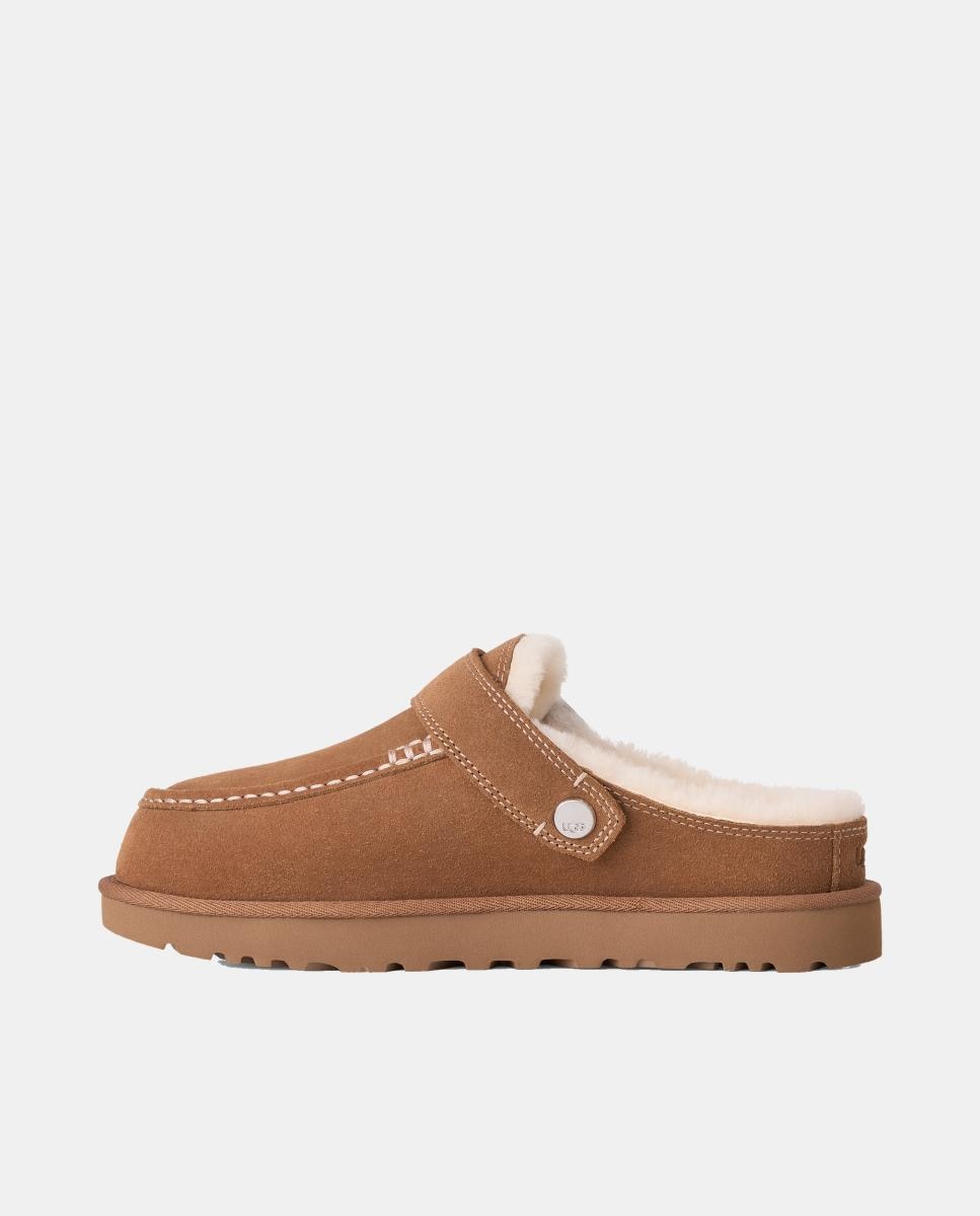Sapatos Rasos Tipo Mules Goldenstarevelina Clog Couro-2