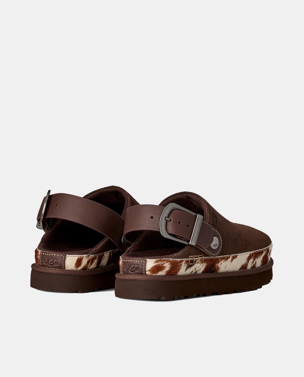Sapatos Rasos Tipo Mules Goldenstar Western Clog Castanho-chocolate-5