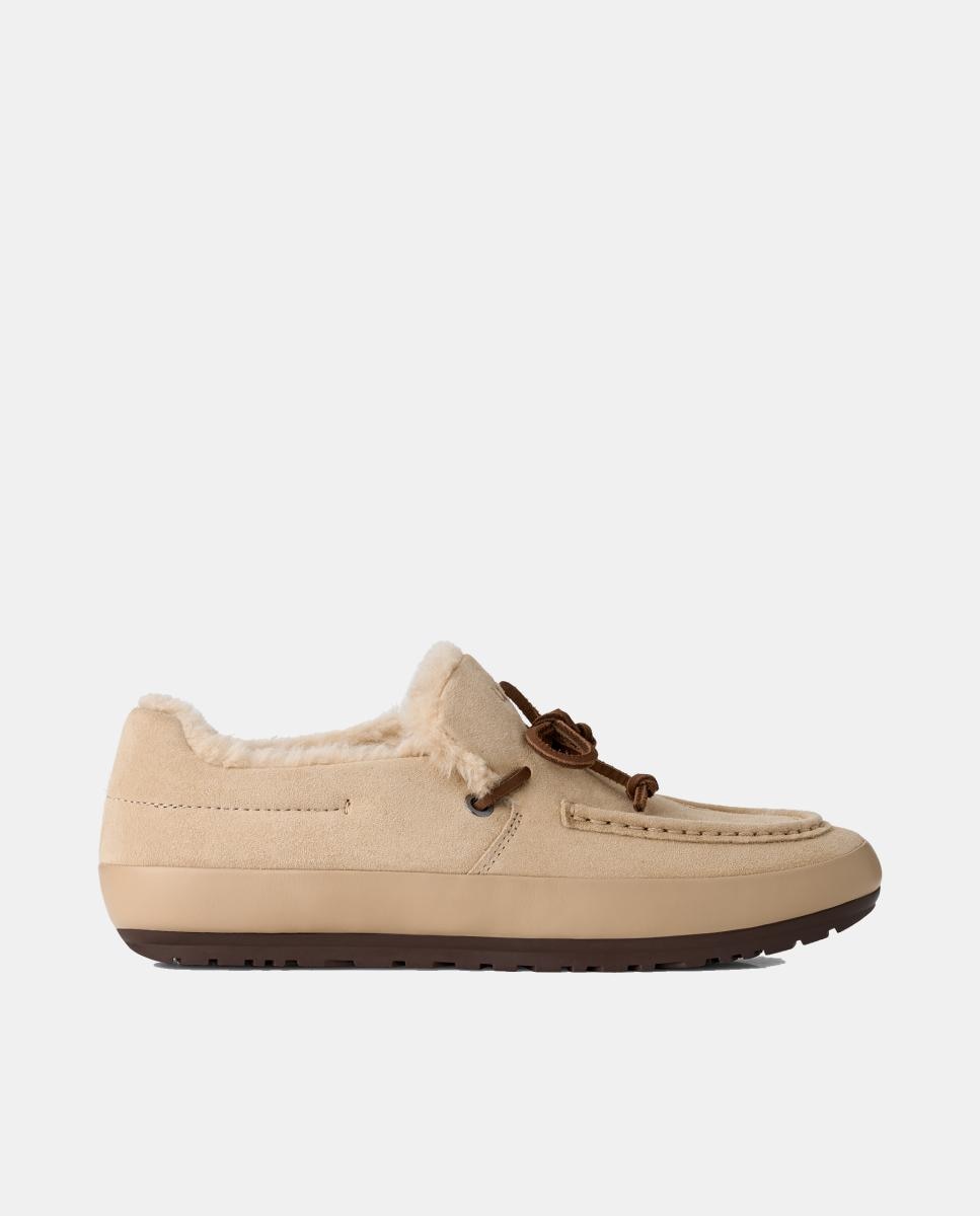 Imagen 0 de Zapato plano mocasin quill slip on de mujer Beige
