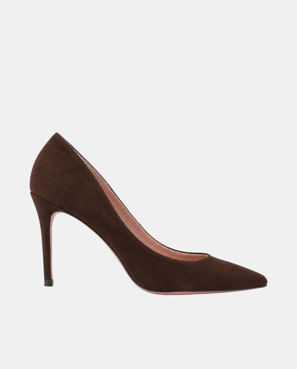 Zapatos de salón de mujer en piel con tacón - Isabel Abdo - Marrón Marrón-1