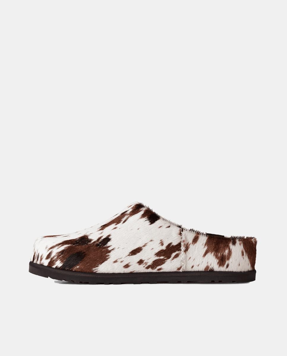 Sapatos Rasos Tipo Mules Otzo Cald Hair Clog Couro-6