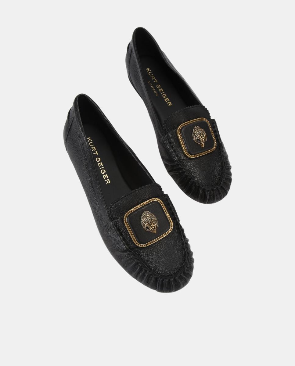 Mocasín de mujer en piel negra con detalle metálico - Kurt Geiger - Negro Negro-2