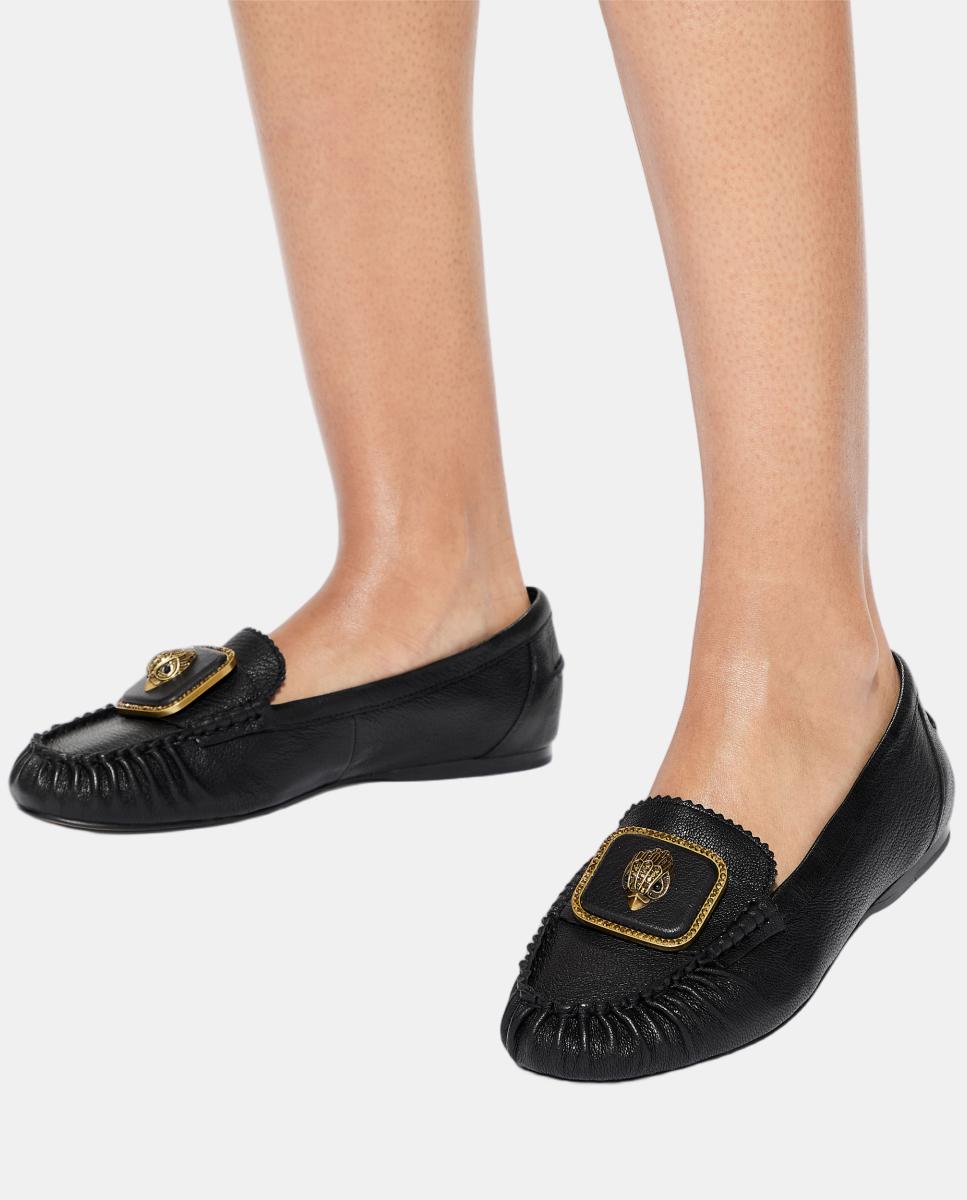 Mocasín de mujer en piel negra con detalle metálico - Kurt Geiger - Negro Negro-5