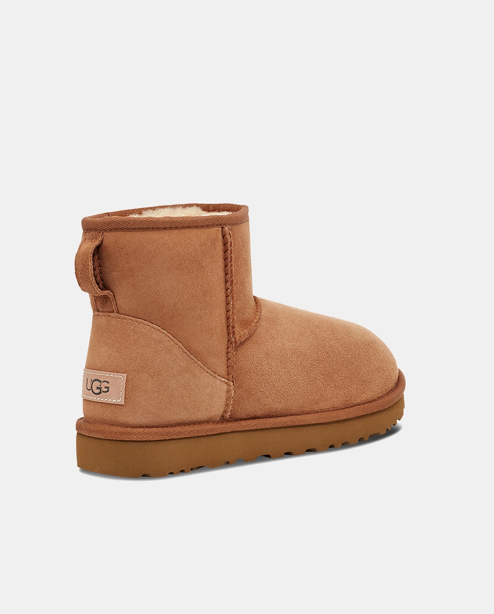 Botas Classic Mini II de Camurça com Forro Interior de Pelo Camel-6