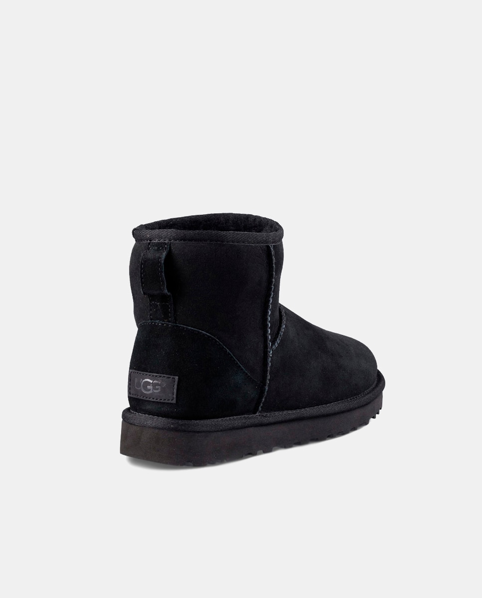 Botas Classic Mini II de Camurça com Forro Interior de Pelo Preto-3