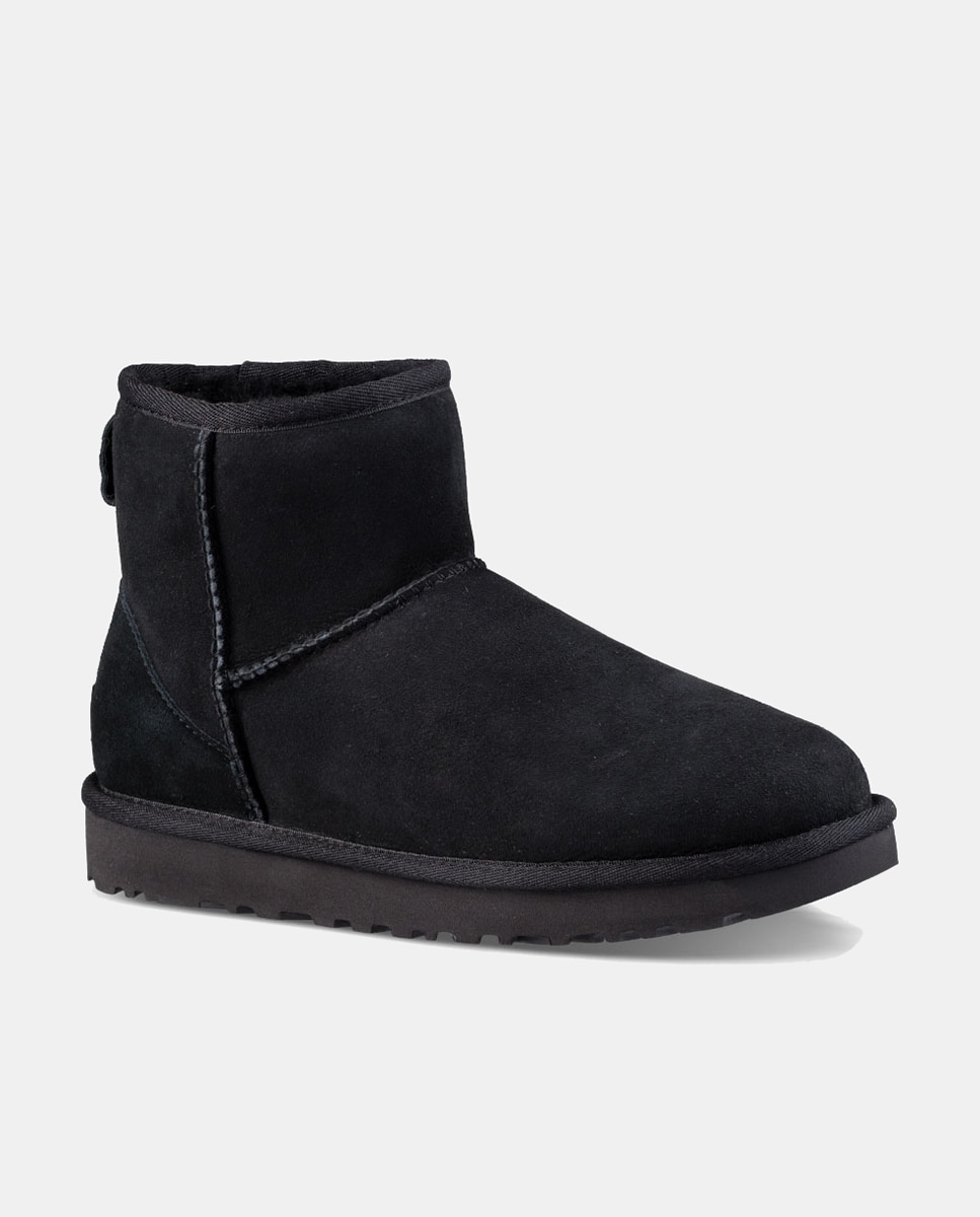 Botas Classic Mini II de Camurça com Forro Interior de Pelo Preto-7