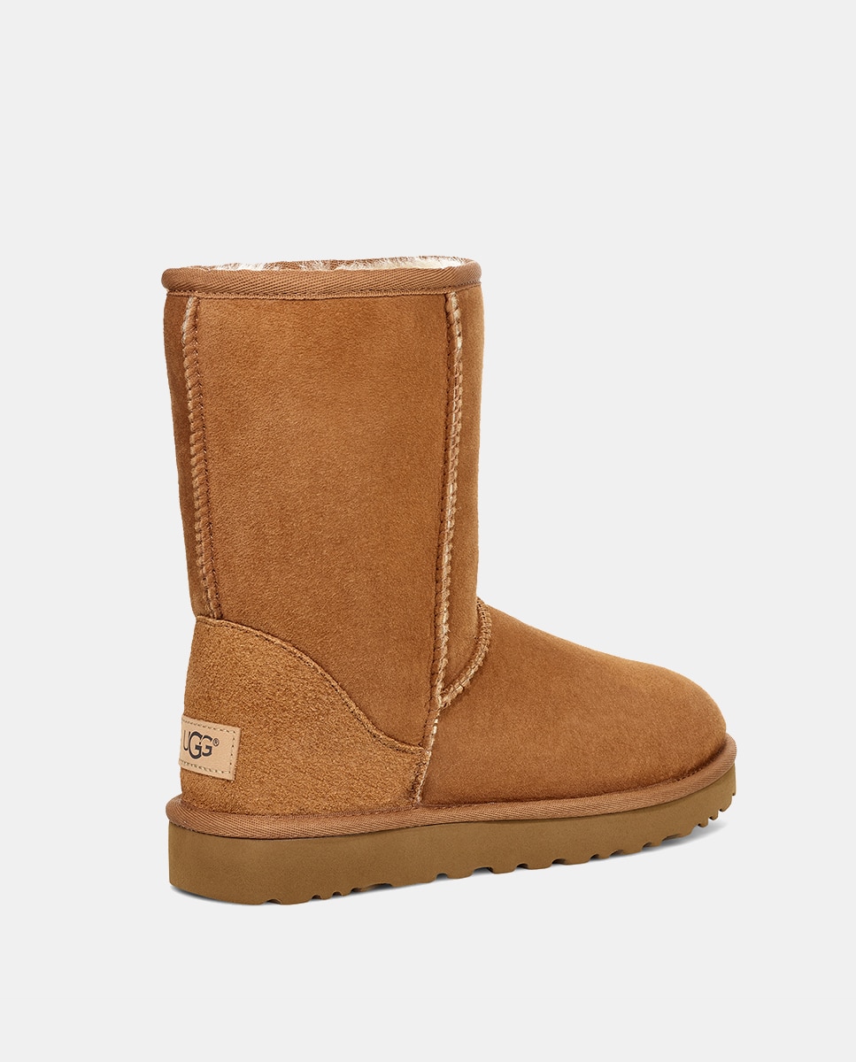 Botas Classic Short II com Cano Médio e Forro Interior de Pelo Camel-4