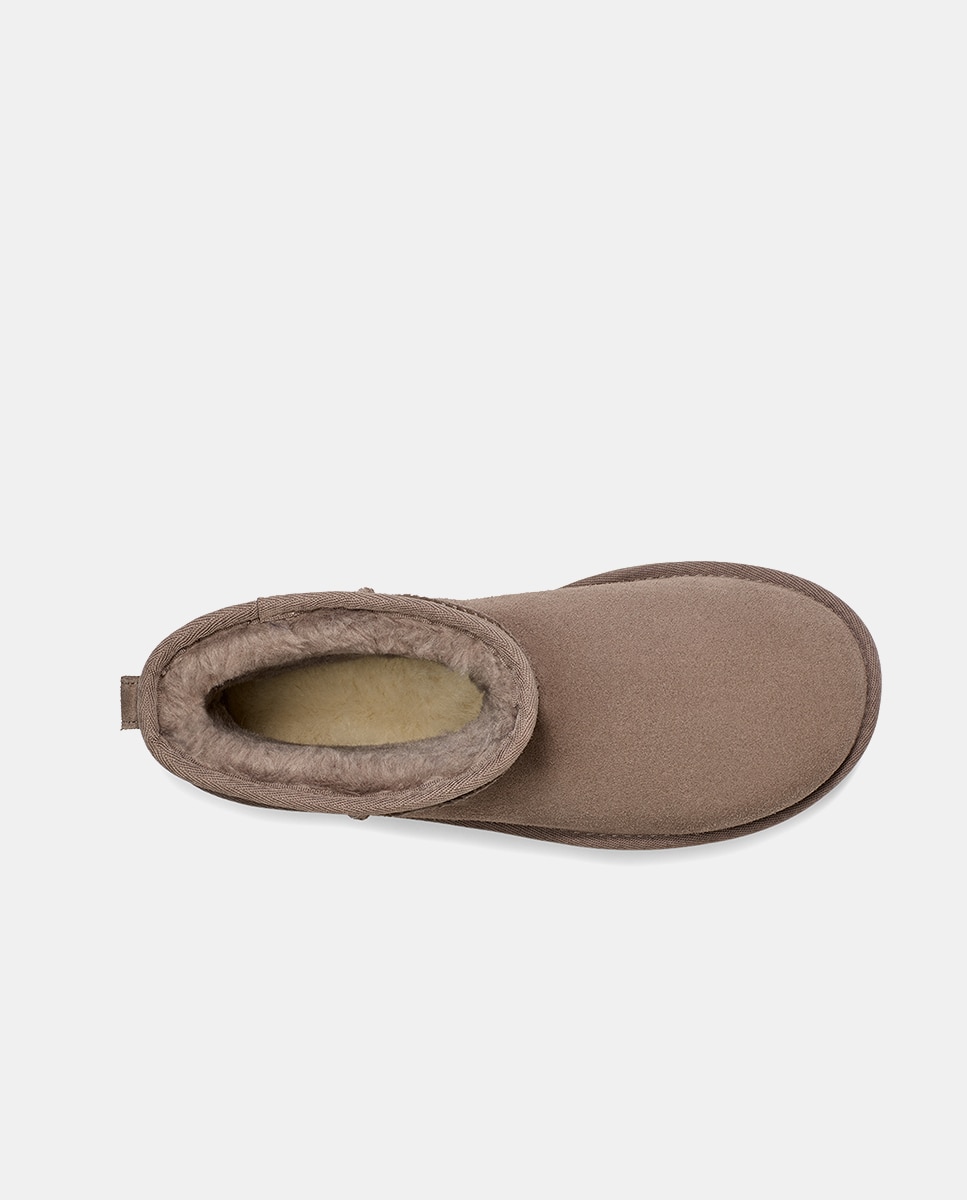 Botas Classic Mini em Pele com Plataforma Cinzento-5