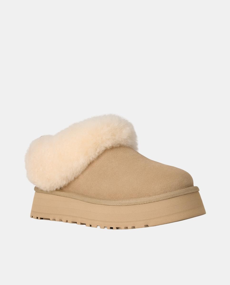 Botins Rasos Tazzelle em Pele e com Pelo Exterior Natural-2