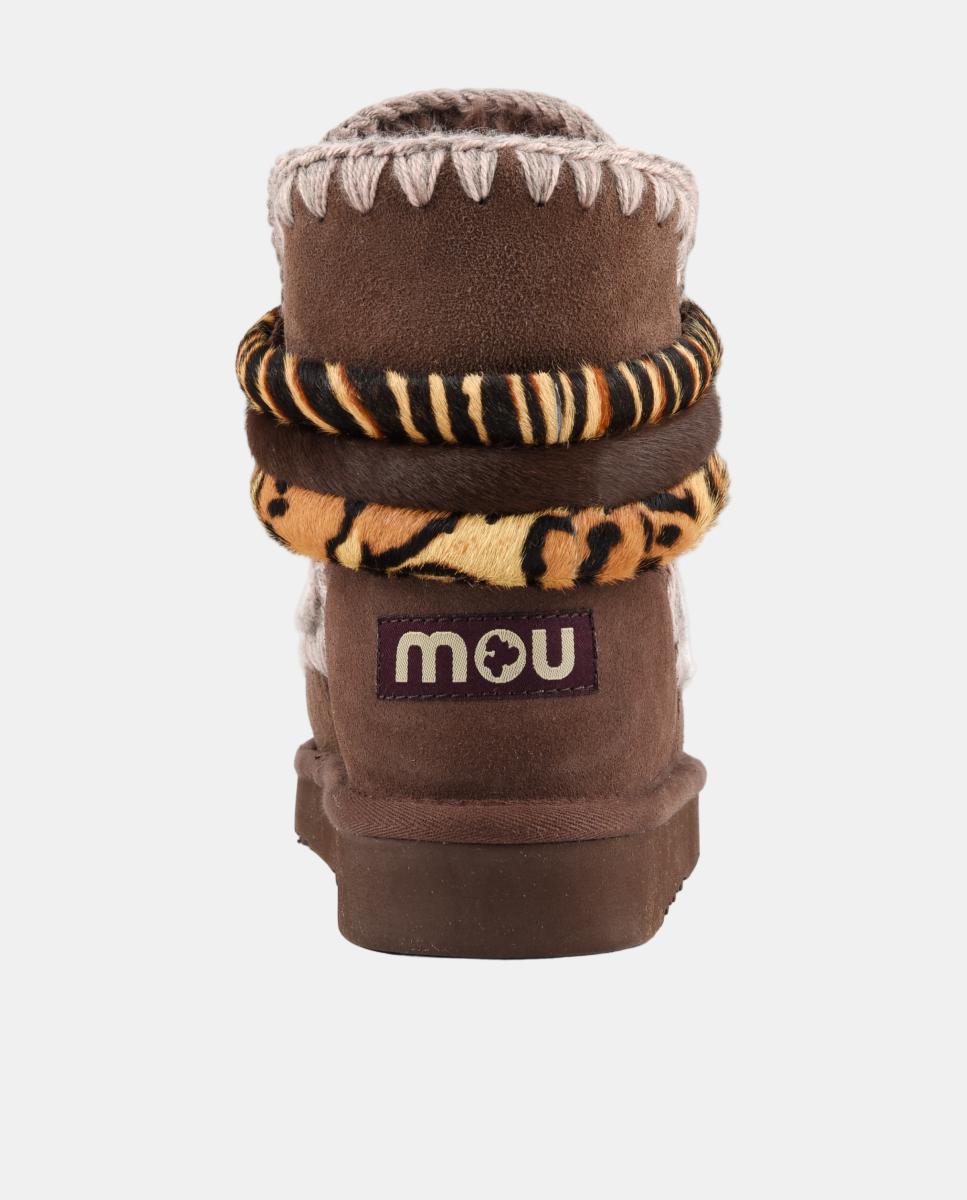 Robe Curto em Pele de Ovelha com Detalhe de Braceletes Castanho-escuro-4