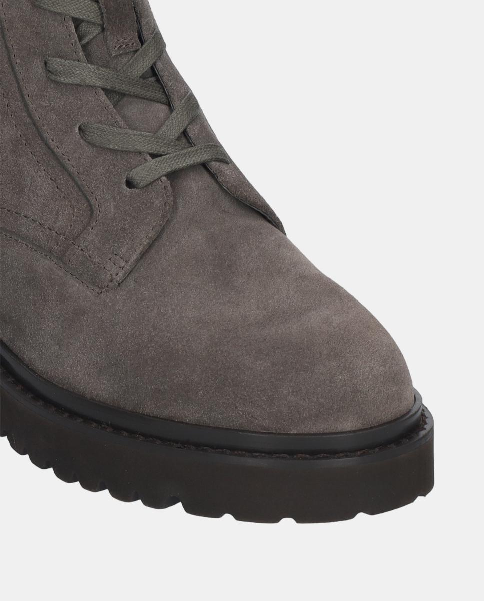 Botins Biker em Croute com Atacadores Cinzento-3