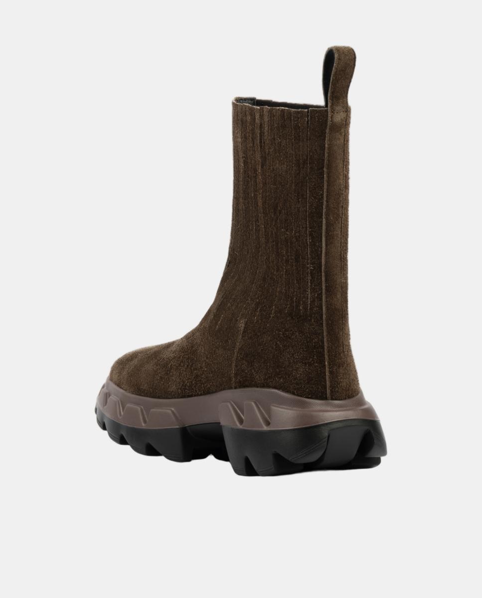 Botins Chelsea de Camurça com Sola de Borracha Castanho-escuro-2