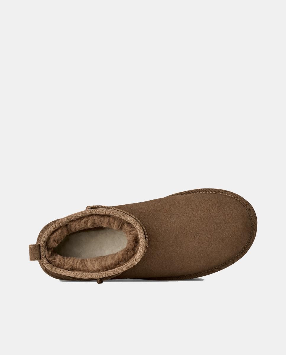 Botins Rasos Clássicos Forrados em Pelo Ultra Mini Platform Castanho taupe-4