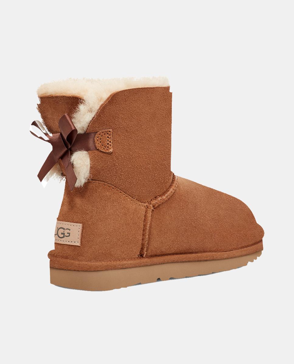 Botins Rasos Clássicos Forrados em Pelo Mini Bailey Bow Couro-2