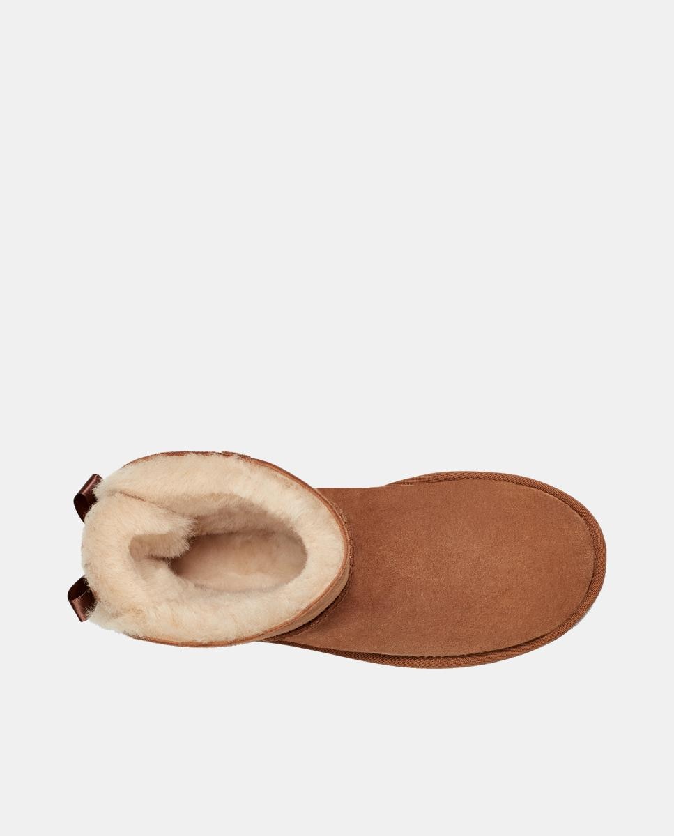 Botins Rasos Clássicos Forrados em Pelo Mini Bailey Bow Couro-3