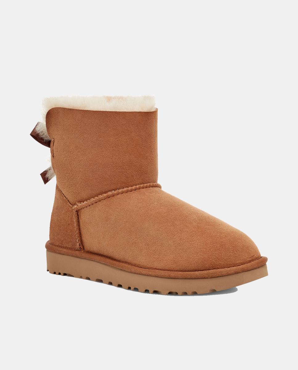 Botins Rasos Clássicos Forrados em Pelo Mini Bailey Bow Couro-4