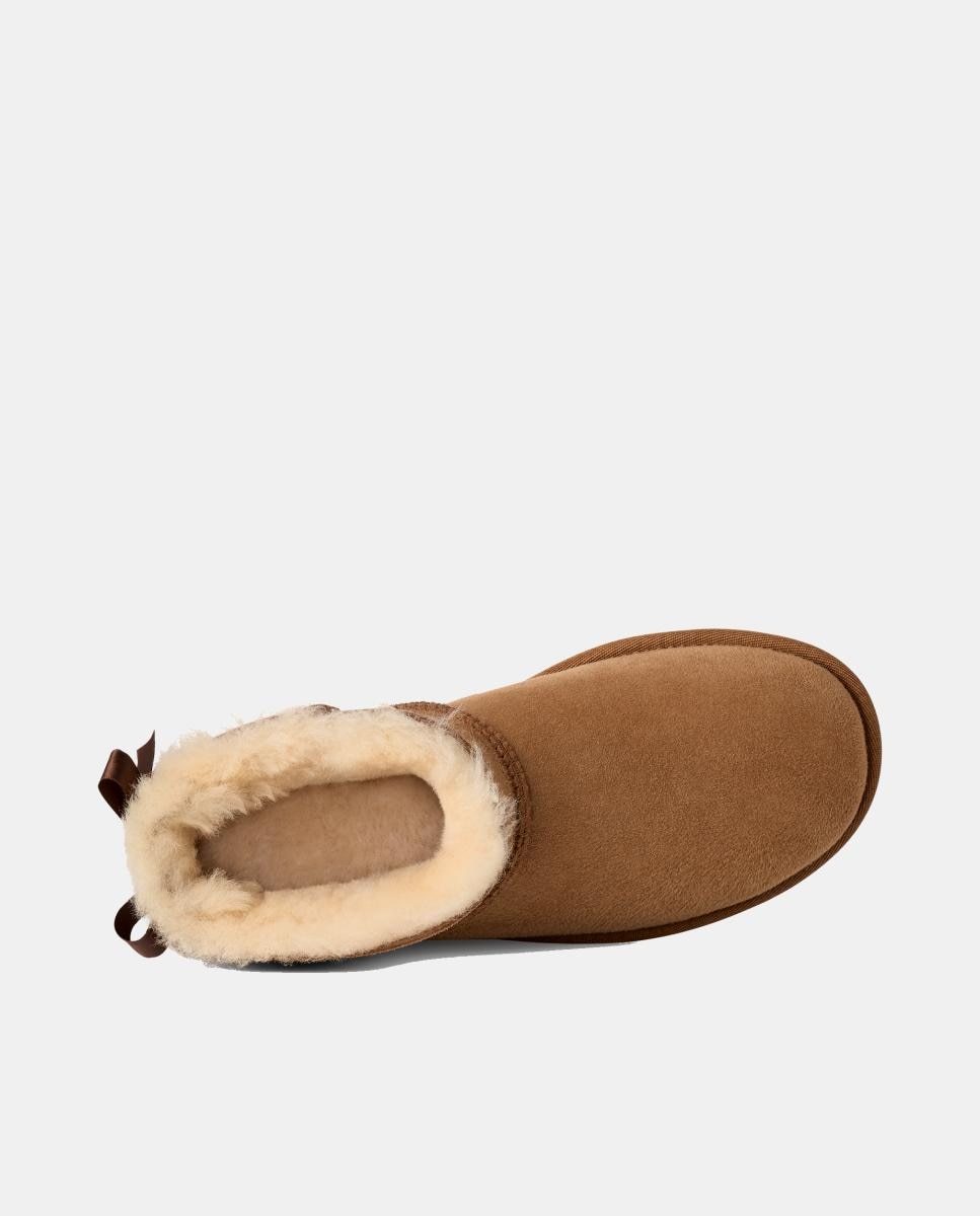 Botins Rasos Clássicos Forrados em Pelo Ultra Mini Bailey Bow Couro-5