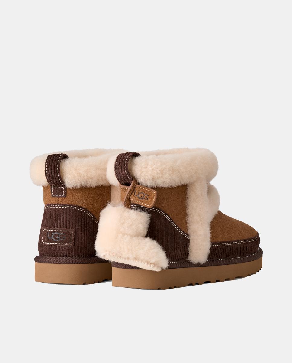 Botins Rasos Clássicos Forrados em Pelo Mini Heritage Couro-4