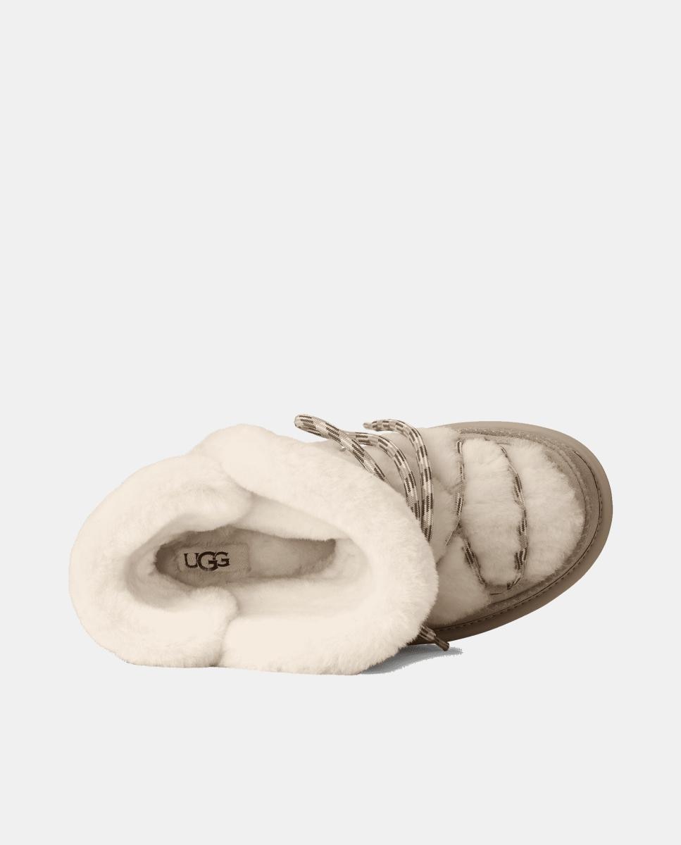 Botín plano classic tread fluffed boot de mujer - UGG - Beige Beige-2