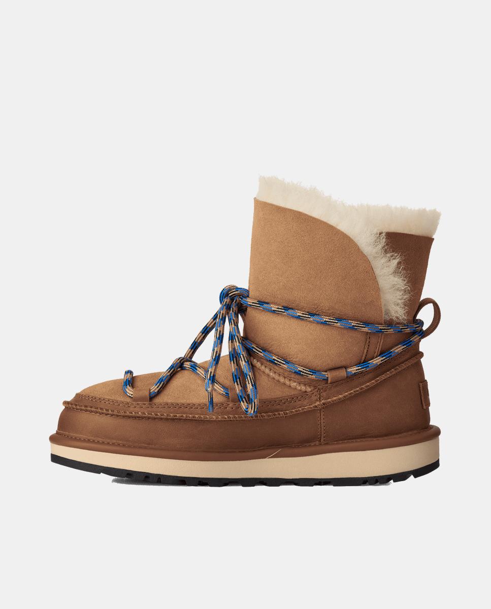 Botín plano classic tread boot de mujer - UGG - Cuero Cuero-2