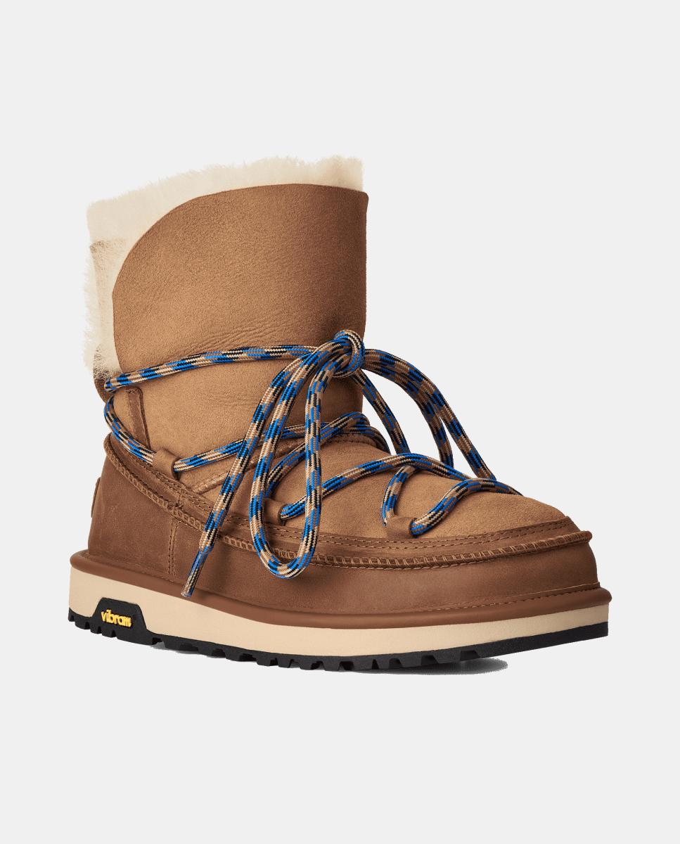 Botín plano classic tread boot de mujer - UGG - Cuero Cuero-4