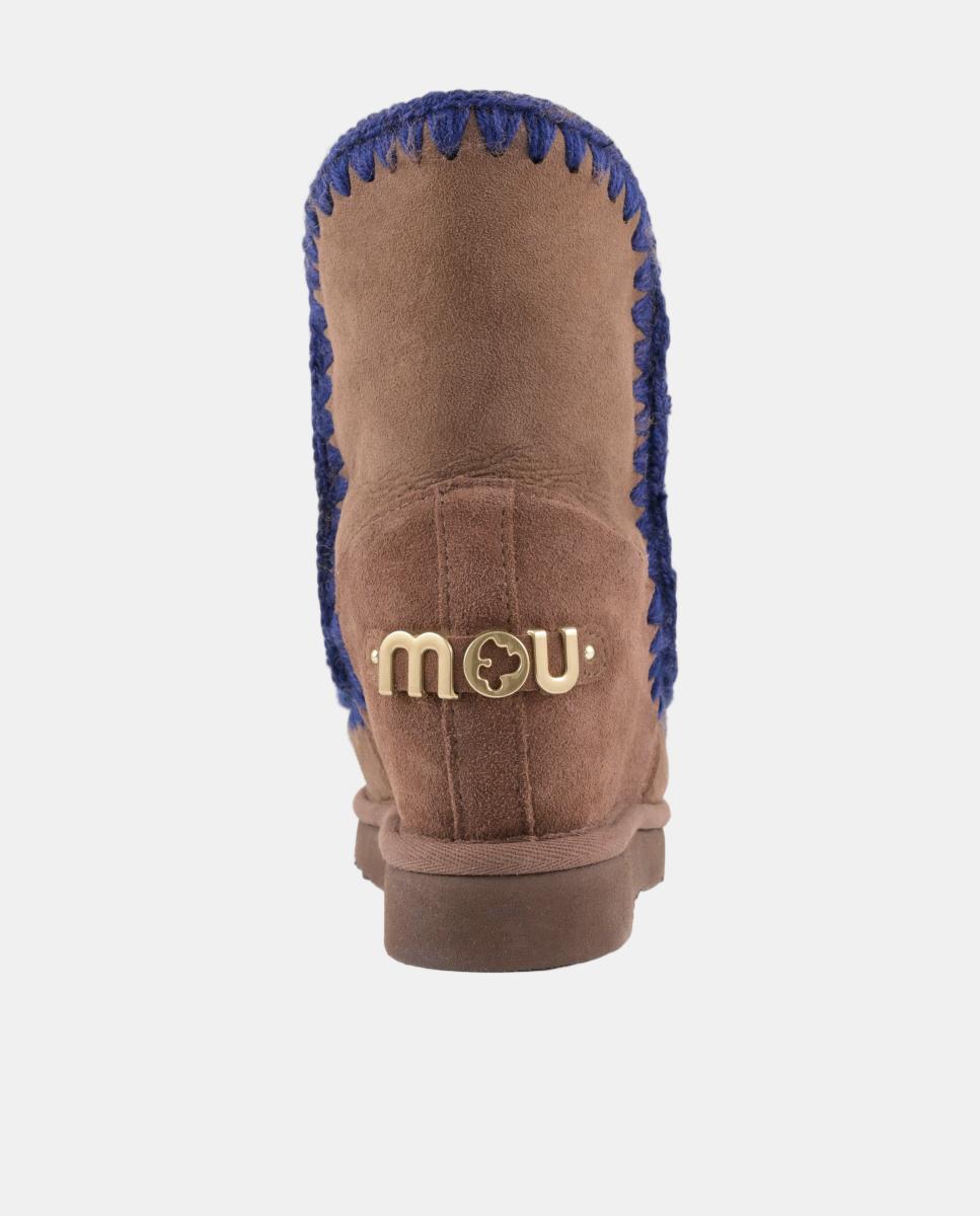 Botas pretas com pormenores de malha de crochet Castanho-escuro-4
