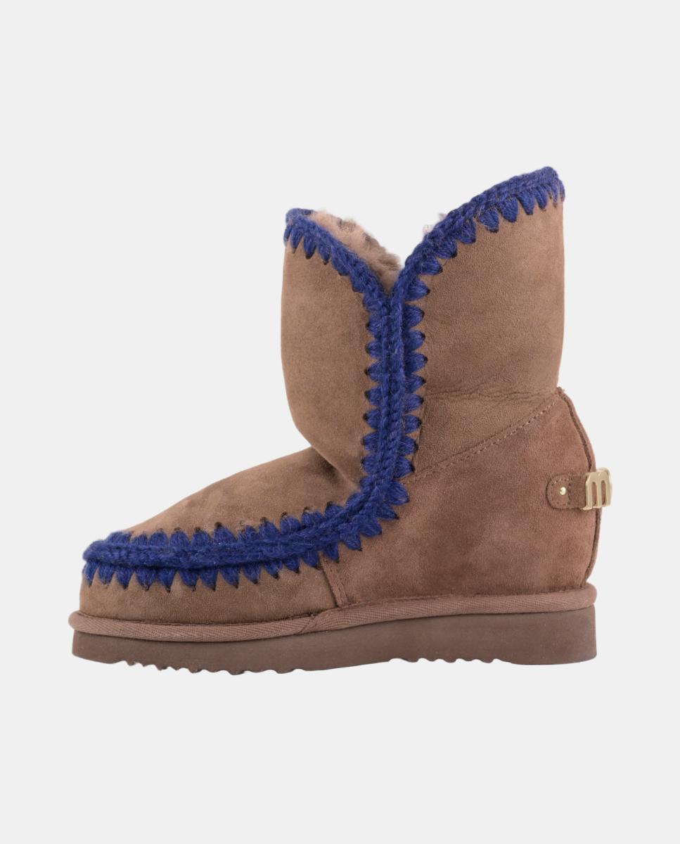 Botas pretas com pormenores de malha de crochet Castanho-escuro-5