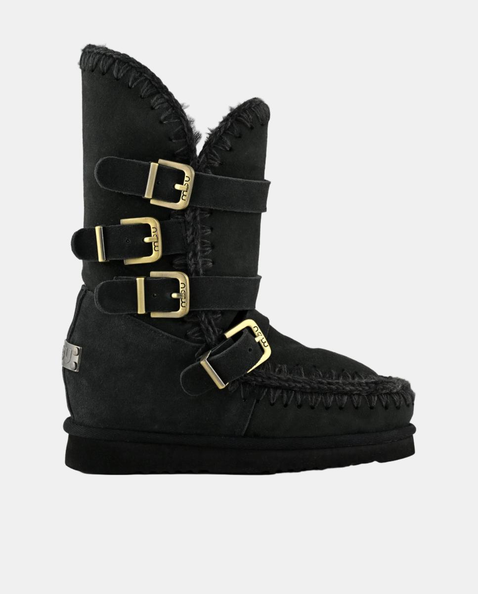Imagen 1 de Bota mujer en piel de oveja doble face con cuña interna . - Mou - Negro Negro