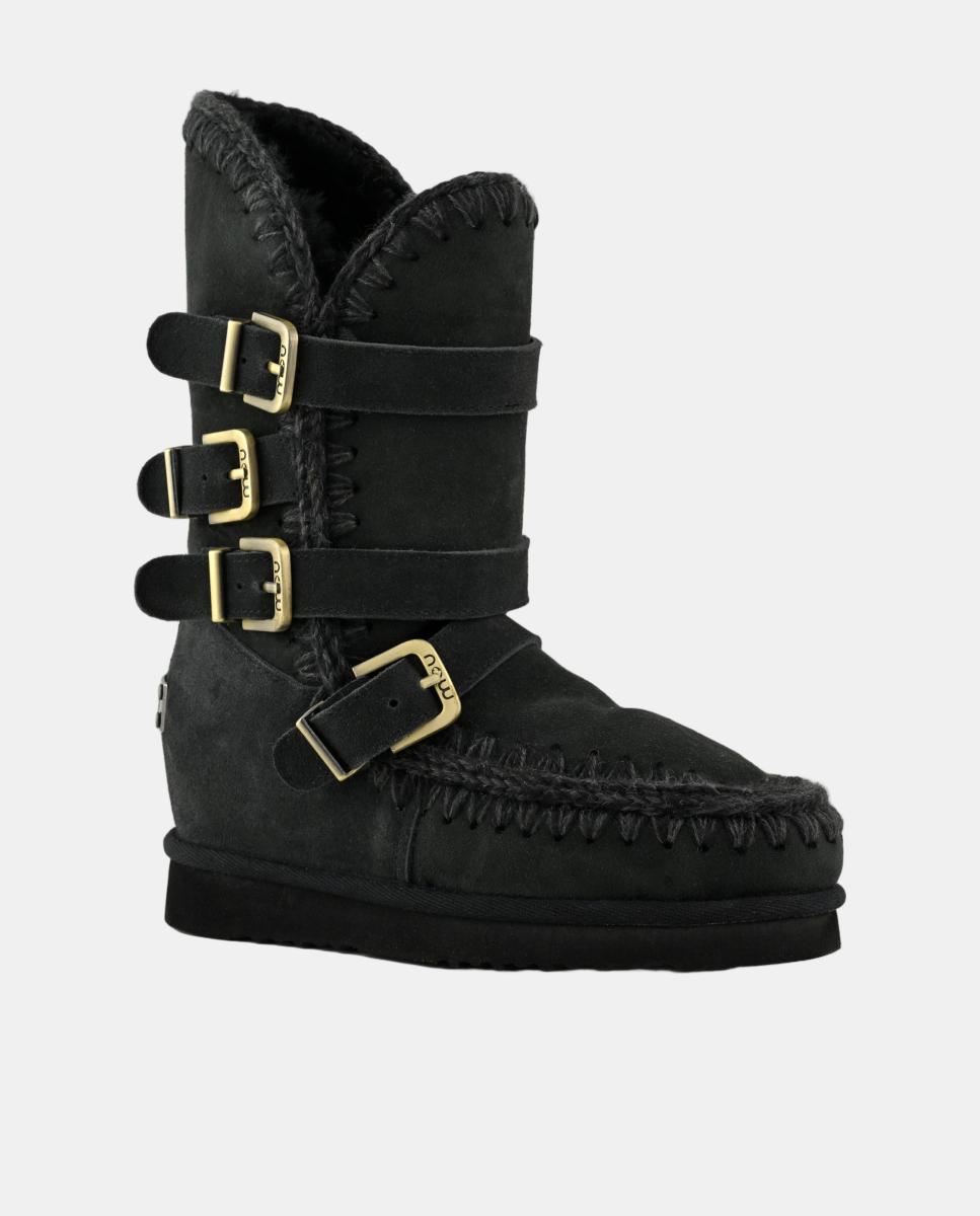 Imagen 2 de Bota mujer en piel de oveja doble face con cuña interna . - Mou - Negro Negro